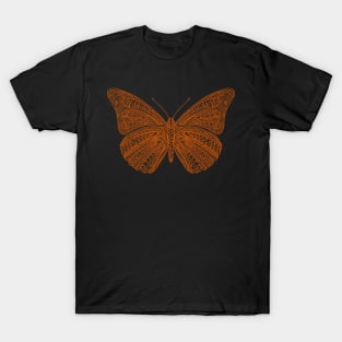 Butterfly design created using line art - orange version T-Shirt